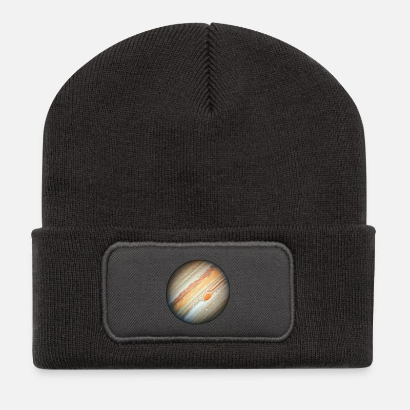 Jupiter & riesiger roter Fleck - Recycelte Patch Beanie - Dunkelgrau