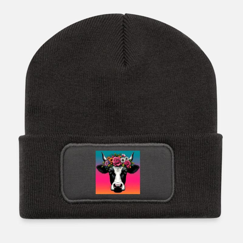 cow - Recycled Patch Beanie - dark grey