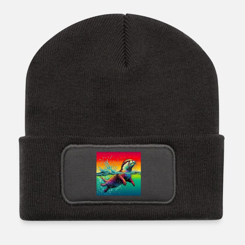 Otter - Recycelte Patch Beanie - Dunkelgrau