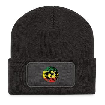 LionLiebe Rastas Reggae Design - Recycled Patch Beanie - dark grey - Front