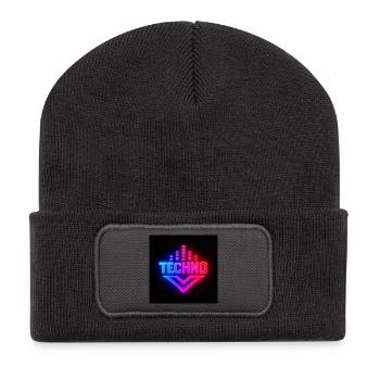 7DCA7929-DAAC-4294-B537-9254907F7B70 - Beanie recyclé à patch - charbon - Devant