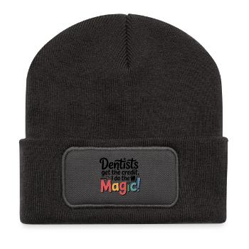 Conception de couronnes de technicien de laboratoire dentaire - Beanie recyclé à patch - charbon - Devant