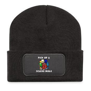 Pick Up & Sclero Männlich - Recycelte Patch Beanie - Dunkelgrau - Vorne