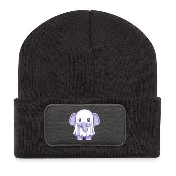 Elephant Halloween Ghost - Recycled Patch Beanie - dark grey - Front