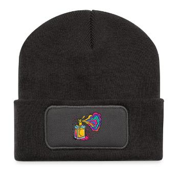 Neon Perfume Color Explosion - Recycled Patch Beanie - dark grey - Front