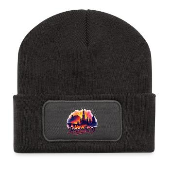 Heidelberg Stadt Silhouette prachtvoll Geschenk - Recycelte Patch Beanie - Dunkelgrau - Vorne