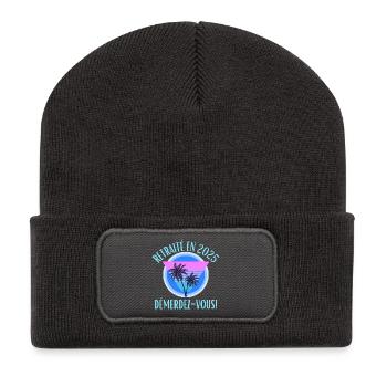 Retired in 2025 –! Sun & Palmia - Recycled Patch Beanie - dark grey - Front