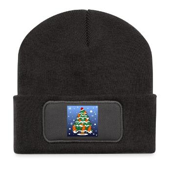 WINTER WEIHNACHTSBAUM HAMBURG FRANZBRÖTCHEN - Recycelte Patch Beanie - Dunkelgrau - Vorne