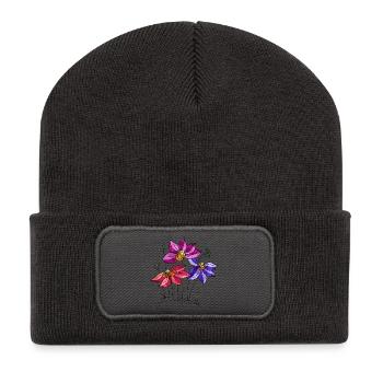 Blumen - Recycelte Patch Beanie - Dunkelgrau - Vorne