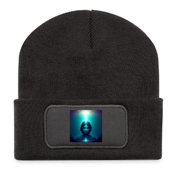 Lumière Frontale Éthérée - Beanie recyclé à patch - charbon - Devant