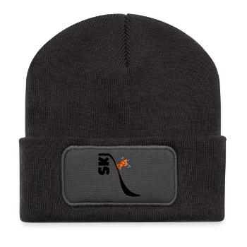 SKIFAHRER-CROISSANTS - Recycelte Patch Beanie - Dunkelgrau - Vorne