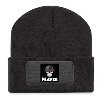 Skull Veteran – Real Player Gaming Helmet Design - Recycled Patch Beanie - dark grey - Front
