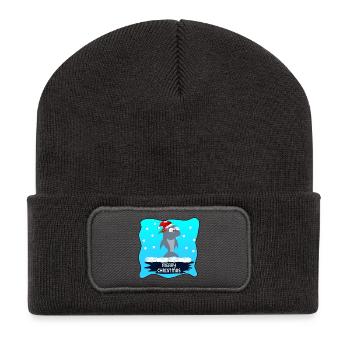 MERRY CHRISTMAS WISHES SHARK - Recycled Patch Beanie - dark grey - Front