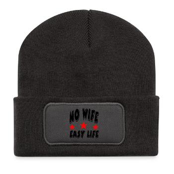 Femme - Beanie recyclé à patch - charbon - Devant