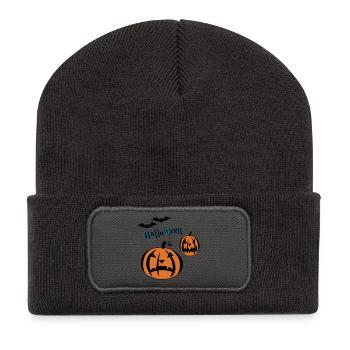 Halloween-- - Recycelte Patch Beanie - Dunkelgrau - Vorne