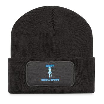Beer & Sport Blue Cartoon - Recycled Patch Beanie - dark grey - Front