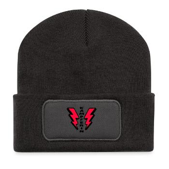 Mutmacher KÄMPFERIN für Mädchen und Frauen - Recycelte Patch Beanie - Dunkelgrau - Vorne
