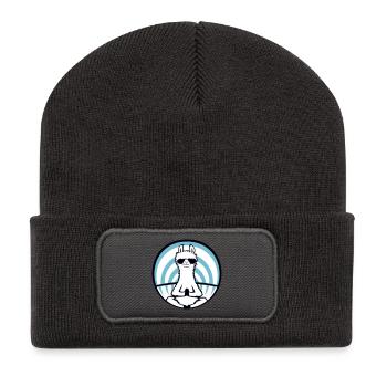 Lama Cool Zen Meditation Sonnenbrille Entspannt - Recycelte Patch Beanie - Dunkelgrau - Vorne