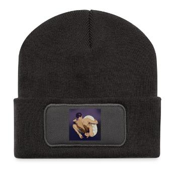 Contemporary embrace - Recycled Patch Beanie - dark grey - Front