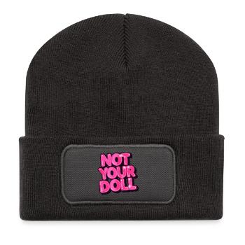 Not Your Doll Bold Pink Graphic Design - Recycled Patch Beanie - dark grey - Front