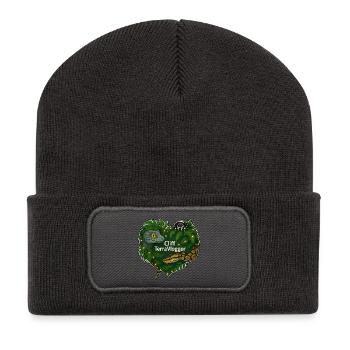 Cliff TerraVlogger Dschungel Herz - Recycelte Patch Beanie - Dunkelgrau - Vorne