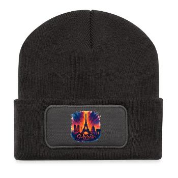 Paris Capital France Silhouette Gift - Recycled Patch Beanie - dark grey - Front