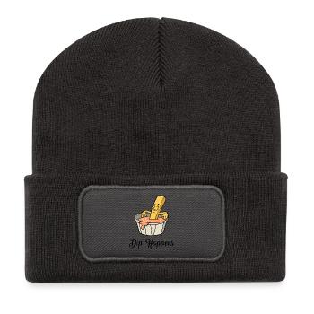 Dip Happens – Frites relaxantes - Beanie recyclé à patch - charbon - Devant