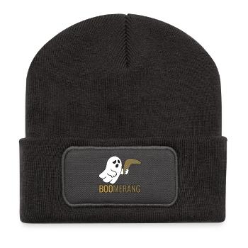 Boo-merang - Halloween 2025 - Recycelte Patch Beanie - Dunkelgrau - Vorne