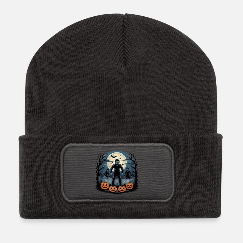 Zombie Halloween - Recycelte Patch Beanie - Dunkelgrau
