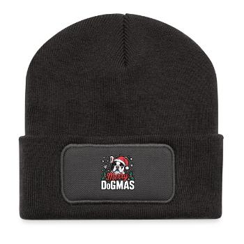 Joyeux dogmes bouledogue - Beanie recyclé à patch - charbon - Devant