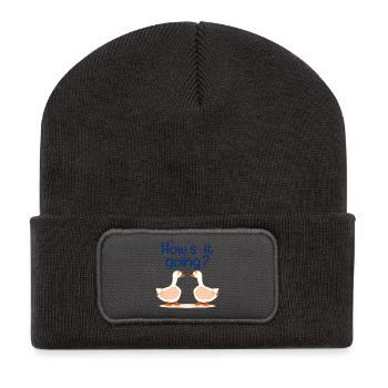 AMITIÉ OIES OIES - Beanie recyclé à patch - charbon - Devant