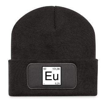 Conception périodique minimale de l’élément EU - Beanie recyclé à patch - charbon - Devant