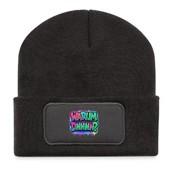 Pourquoi DNNN ? Graffiti au néon - Beanie recyclé à patch - charbon - Devant