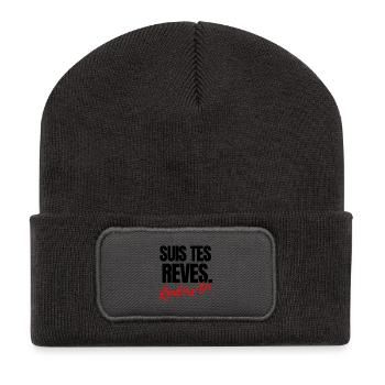 Follow your dreams, go back to sleep - Recycled Patch Beanie - dark grey - Front