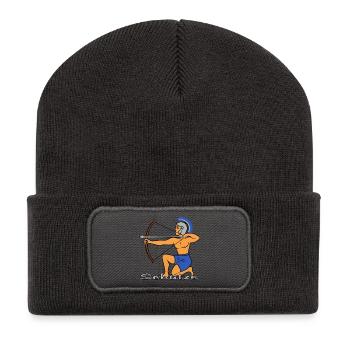 Zodiac sign Sagittarius as a Roman archer - Recycled Patch Beanie - dark grey - Front