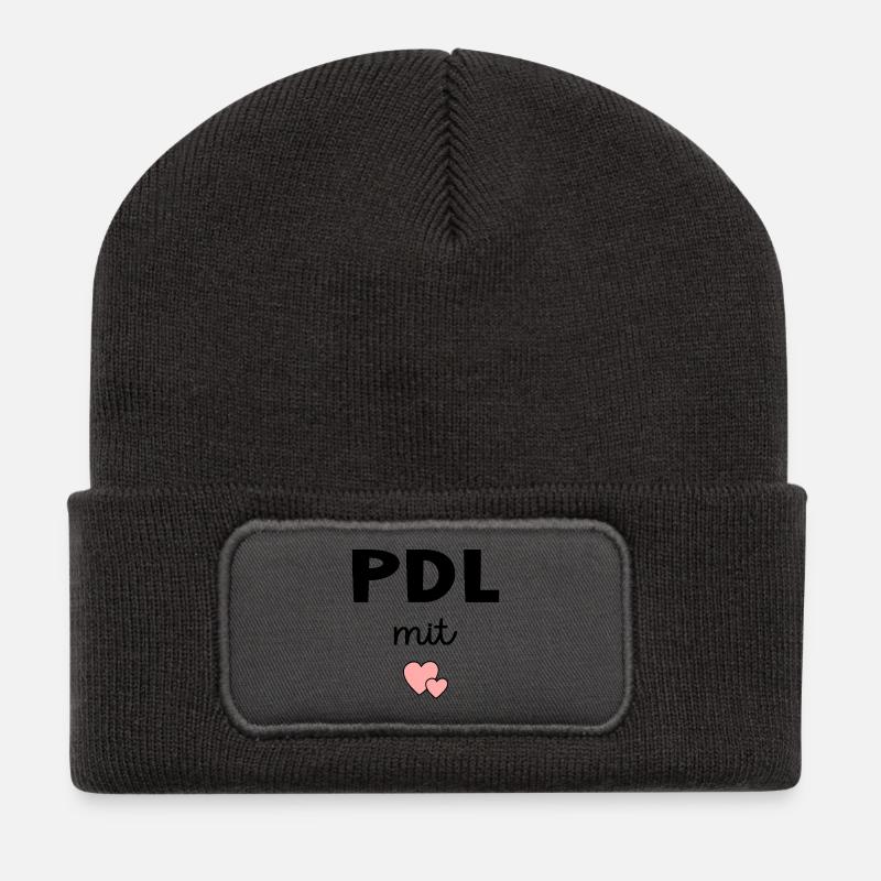 PDL Pflegedienstleitung mit Herz - Recycelte Patch Beanie - Dunkelgrau