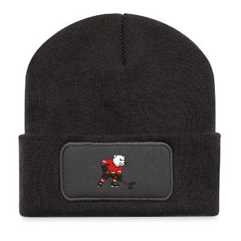 Motif de hockey sur glace ours polaire - Beanie recyclé à patch - charbon - Devant