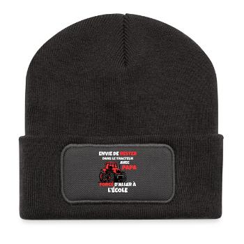 Boys' T-shirt Tractor School Farmer - Recycled Patch Beanie - dark grey - Front