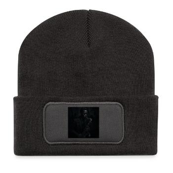 Deep Black Night Saxophon - Recycelte Patch Beanie - Dunkelgrau - Vorne