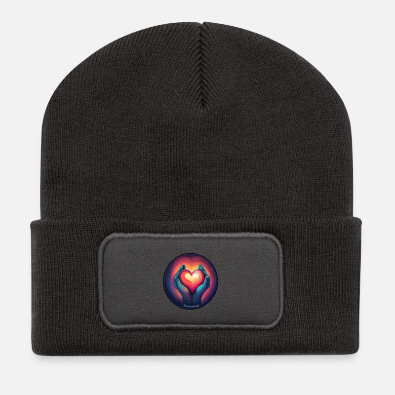 Heart in Hand - Recycled Patch Beanie - dark grey