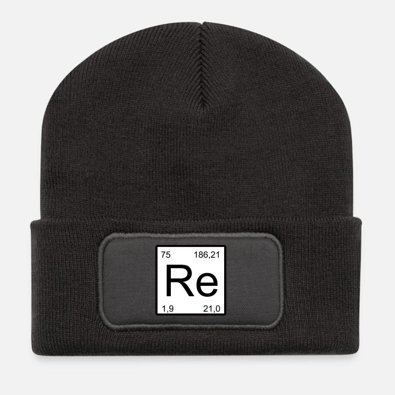 Minimalist Re-Period Symbol - Recycled Patch Beanie - dark grey