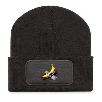 Drôle Art Moderne Banane Design Tee - Beanie recyclé à patch - charbon - Devant