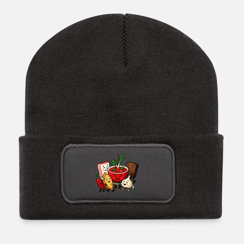 Amitié Bortsch colorée - Beanie recyclé à patch - charbon