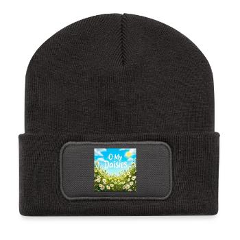 O My Daisies Field Print - Recycled Patch Beanie - dark grey - Front