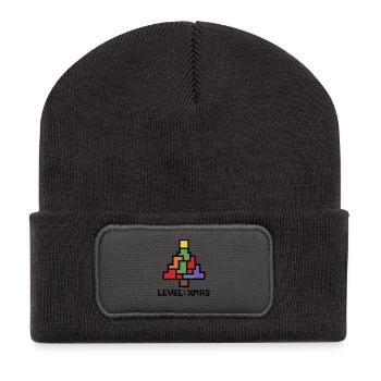 LevelXmas Pixel Tree - Recycled Patch Beanie - dark grey - Front