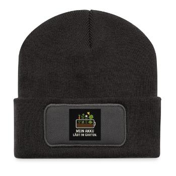 Ma batterie se charge dans le jardin - Beanie recyclé à patch - charbon - Devant