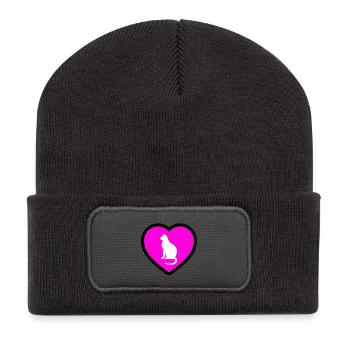 Cat - Recycled Patch Beanie - dark grey - Front