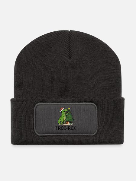 Tree-Rex – Ugly Christmas Style - Recycelte Patch Beanie - Dunkelgrau