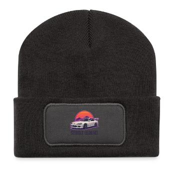 Straßenlegende Sunset Drift - Recycelte Patch Beanie - Dunkelgrau - Vorne