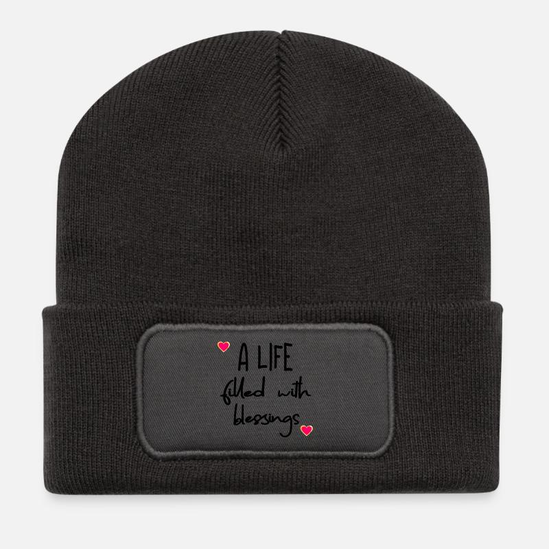 Kirchenreligion Liebesherz - Recycelte Patch Beanie - Dunkelgrau